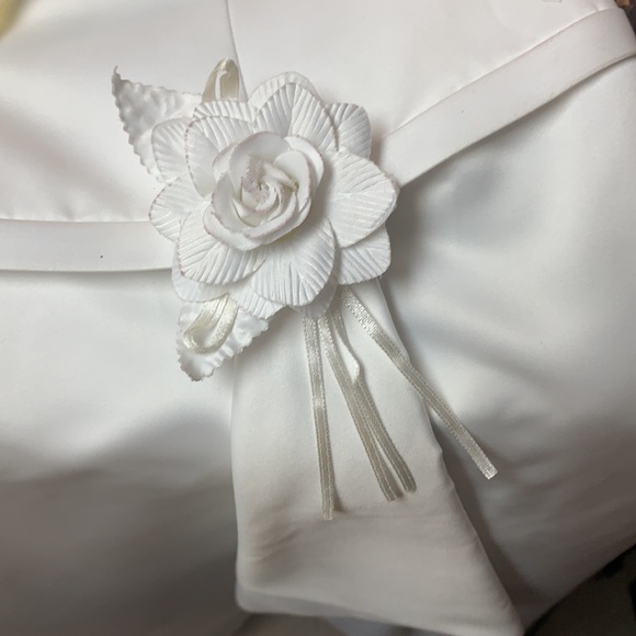 Size 6 White Tea Length Wedding Formal Gown Dress - Picture 4 of 4